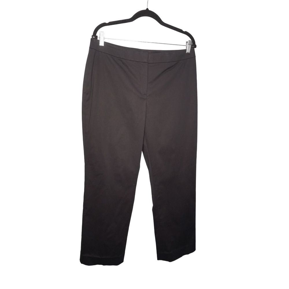 Lafayette 148 New York Size 12 Navy Cotton Flat Front Zip Pants, EUC